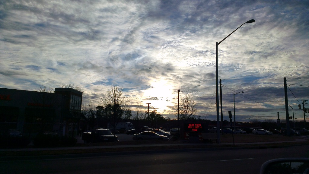 A December morning sunrise in Durham, North Carolina